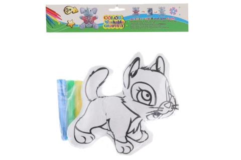 Malovací kočka – vypratelná plyšová hračka s fixy