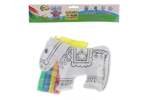 Malovací kůň – omyvatelné plyšové zvířátko s fixy