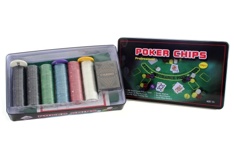 Velká pokerová sada v plechové krabičce