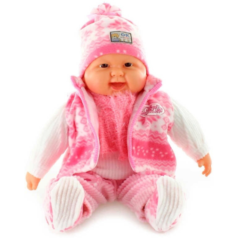 Lamps Miminko velké Holka v zimní vestičce 52 cm