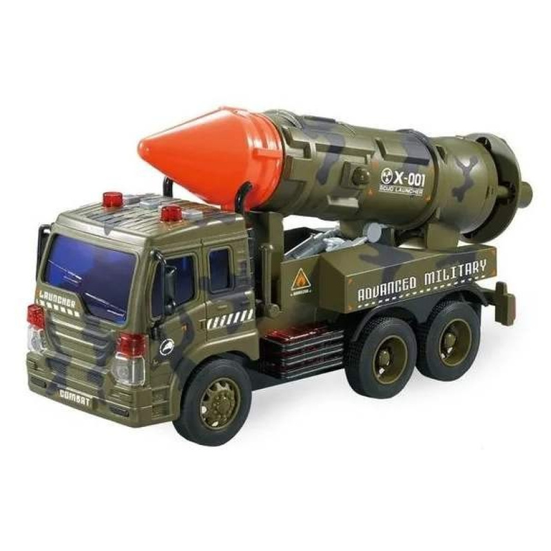 Lamps Vojenské auto s raketou 28,5 x 8,5 x 15 cm zelené