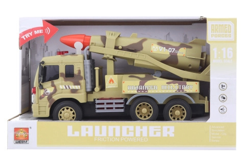 Lamps Vojenské auto s raketou 22 x 9 x 13 cm khaki