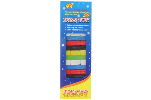 Dřevěná barevná věž – malá Jenga pro děti