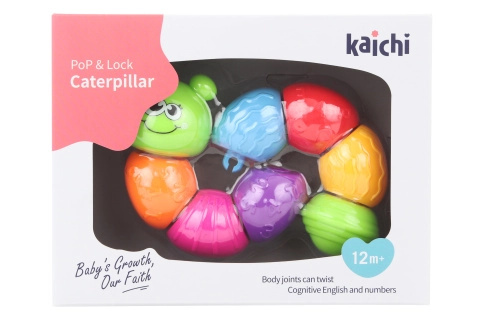 Spojovací plastová housenka s chrastítkem pro děti 12m+