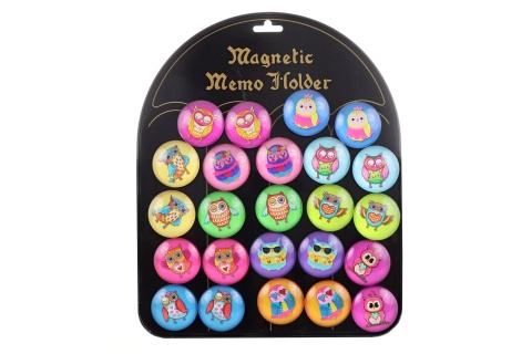Magnety sovičky – sada 24 ks na magnetickou tabuli