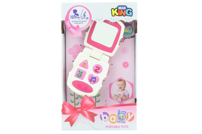 Lamps Baby telefon růžový na baterie