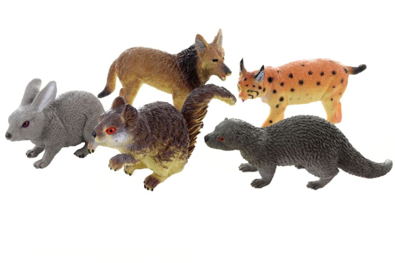 Lesní zvířátka plastová sada 10 cm, 5 ks