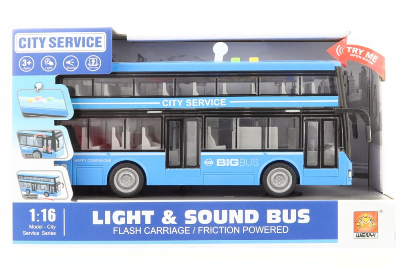 Lamps Autobus dvoupatrový modrý na baterie