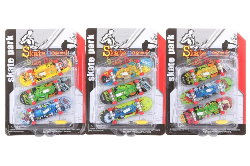 Sada prstových skateboardů se světlem, 3 ks