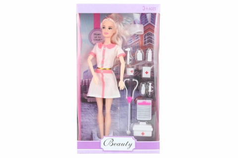 Panenka doktorka s kloubovými pažemi a doplňky 29 cm