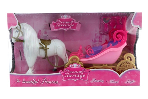 Lamps Kočár s koněm pro panenky na baterie