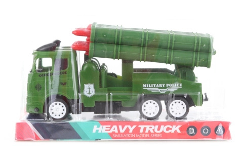 Vojenské auto s raketami – plastový model pro děti