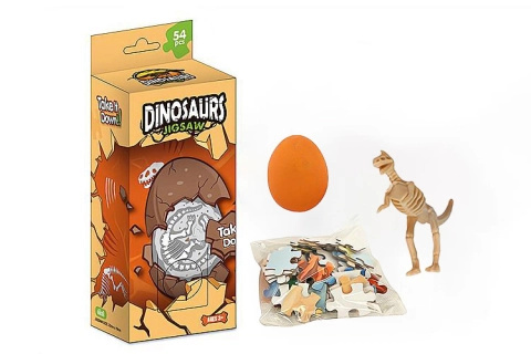 Puzzle 30 dílků dinosaurus a vejce s kostrou
