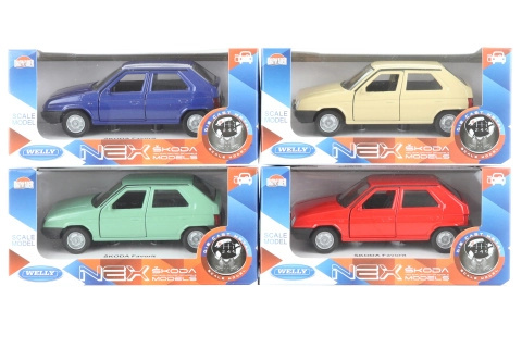 Welly Dromader Auto Škoda Octavia kov plast 11cm na volný chod 4 barvy v krabičce 15x7x7cm 1:34