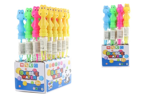 Bublifuk žába – plastová tuba s motivem dinosaura, 26 cm