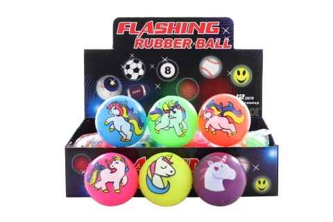 Gumový míček jednorožec se světlem 5,5 cm