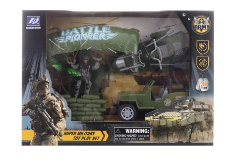 Lamps Vojenská sada s letadlem a doplňky 54,5 x 36,5 x 34 cm