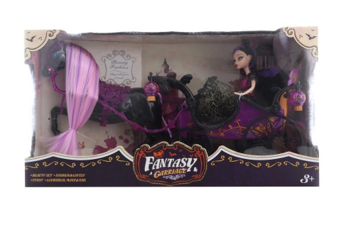 LAMPS Fantasy Carriage Kočár s koněm a panenkou na baterie