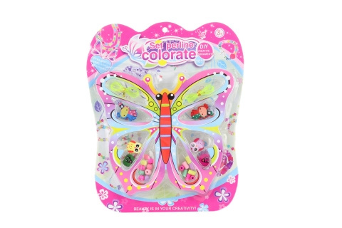 Dřevěné korálky pro děti – sada s motivem motýlka