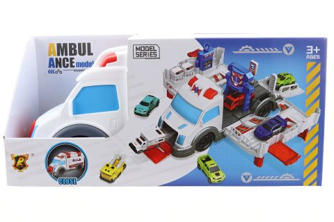 Rozkládací sanitka se záchranářskou základnou a autíčky