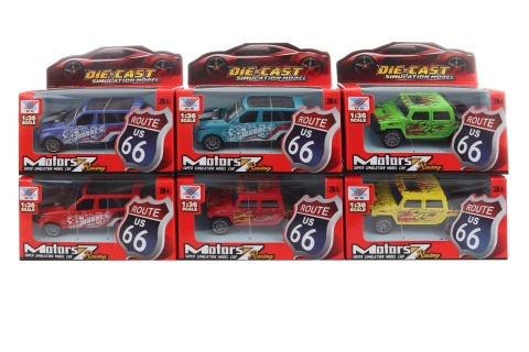 Kovové terénní auto na zpětný chod