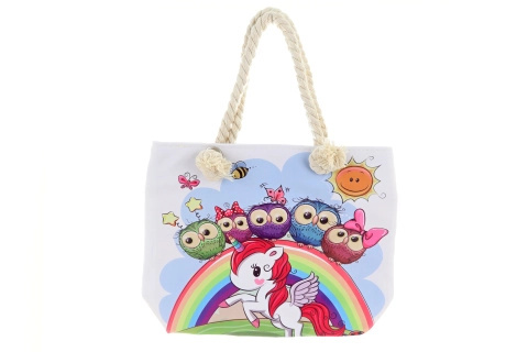 Kabelka přes rameno s jednorožcem a sovičkami