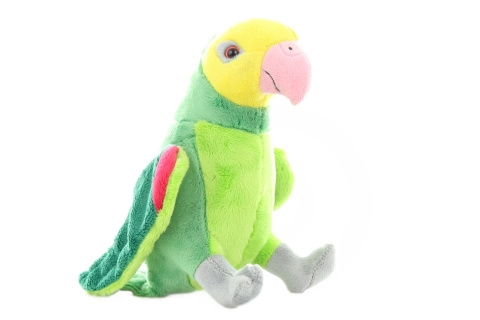 Plyšový papoušek zelený 20 cm