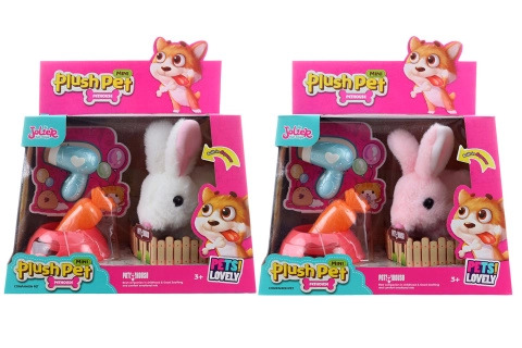 Plyšový králík na baterie s doplňky