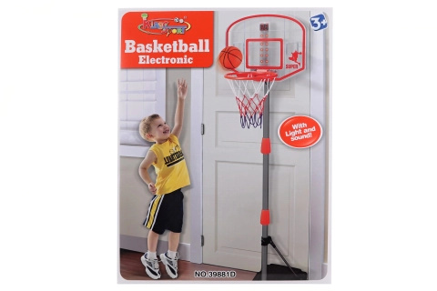 Basketbalový koš se stojanem s počítadlem, světlem a zvuky
