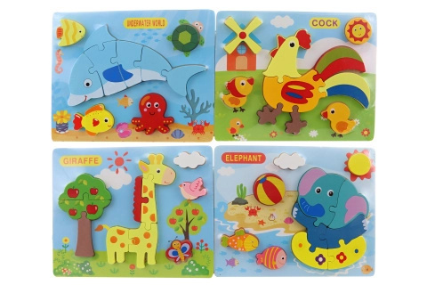 Dřevěné puzzle zvířátka pro nejmenší