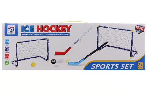 Sada hokejových branek s hokejkami a pukem pro děti