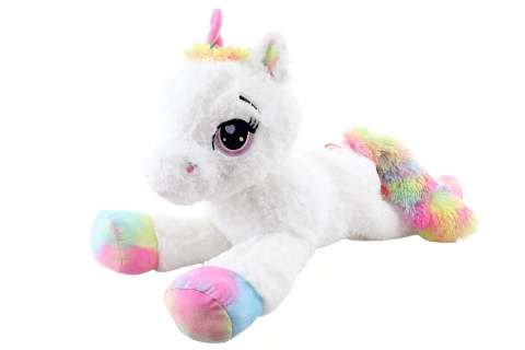 Plyšový jednorožec 80 cm bílý