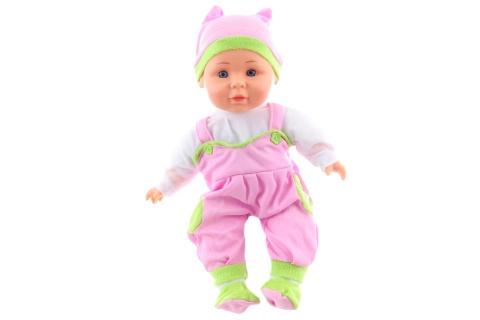 Mluvící panenka miminko 30 cm – růžový obleček