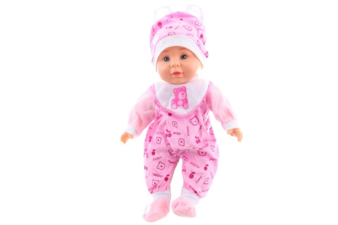 Miminko se zvuky 30 cm – růžový obleček