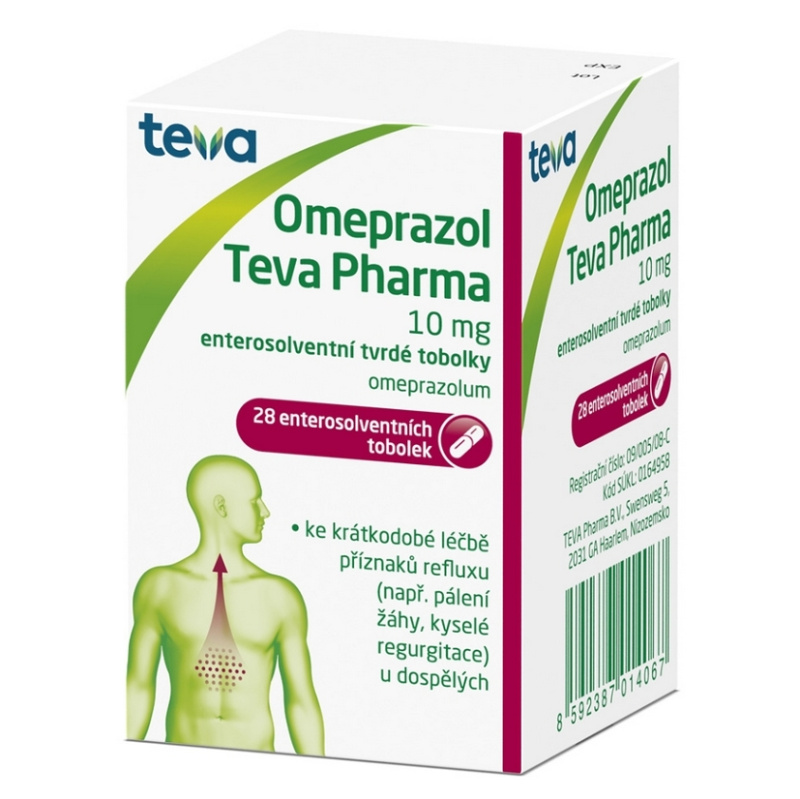 OMEPRAZOL TEVA PHARMA 10MG Enterosolventní tvrdá tobolka 28