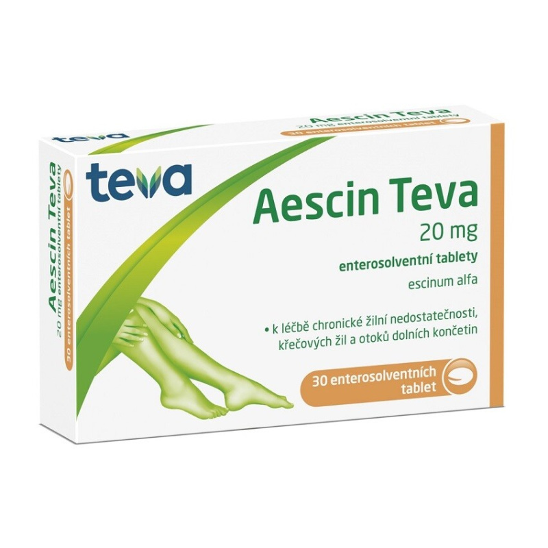 Aescin Teva, 20 mg, 30 enterosolventních tablet