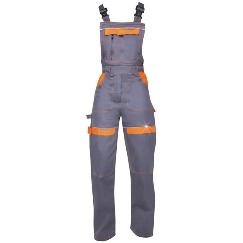 Dámské kalhoty s laclem COOL TREND šedo-oranžová vel.64
