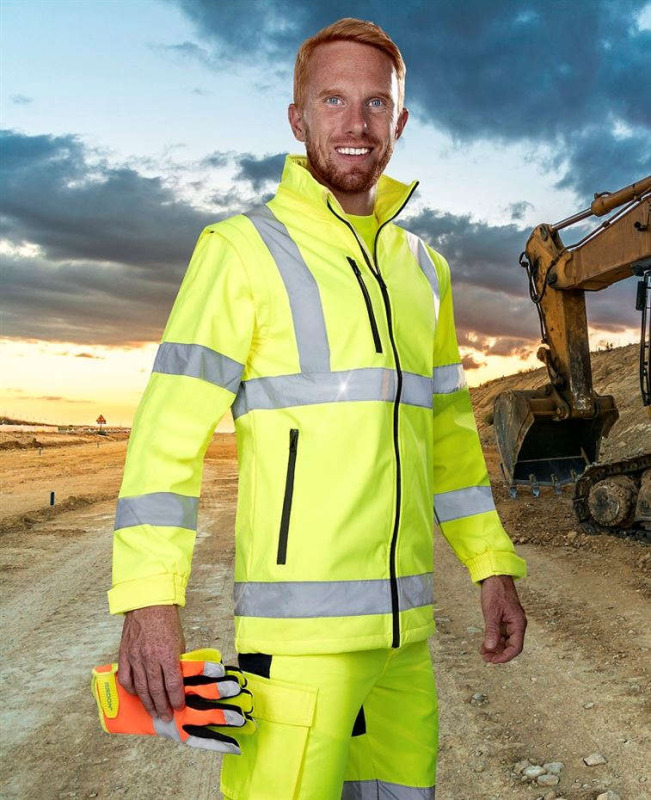 Bunda softshelová hi-viz žlutá REF501 vel.2XL