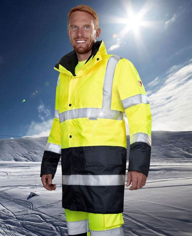 Bunda HI-VIZ 4v1,, žlutá + modrá vel.2XL