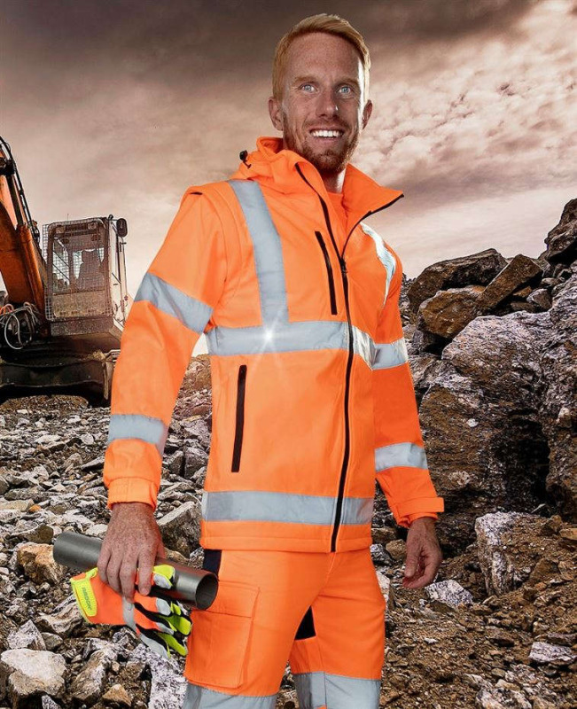 Bunda softshelová hi-viz oranžová REF502  vel.M