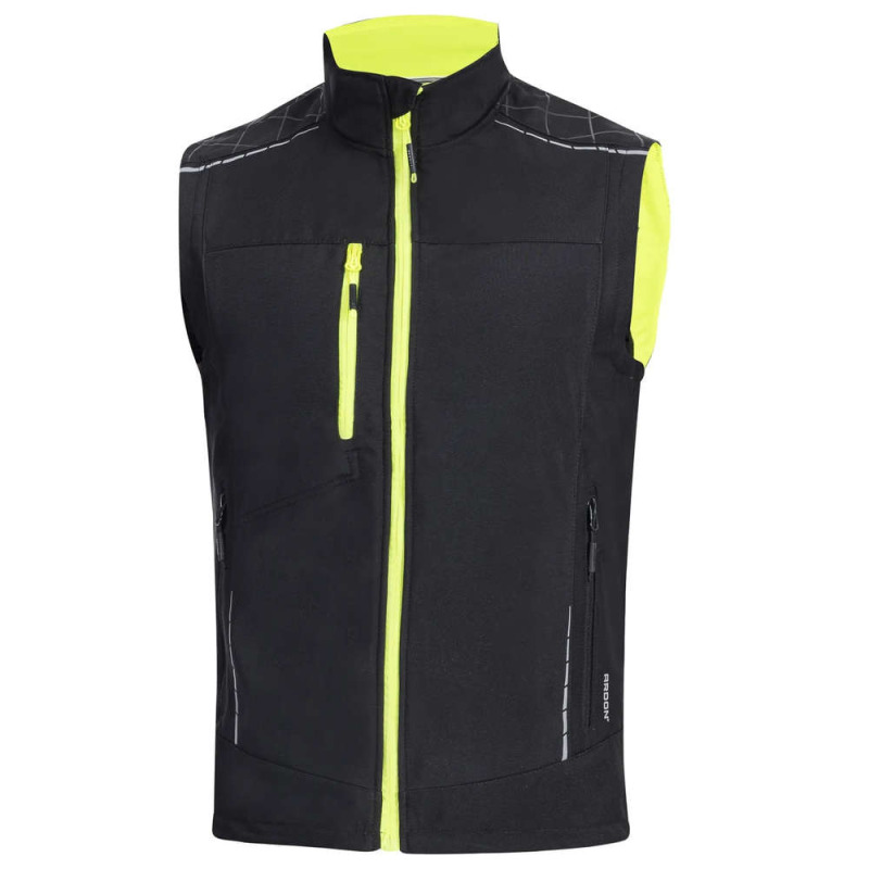Vesta softshellová VISION, černo-žlutá vel.4XL