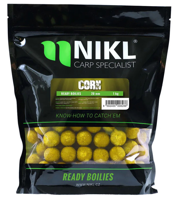 Nikl boilie ready corn - 1 kg 20 mm