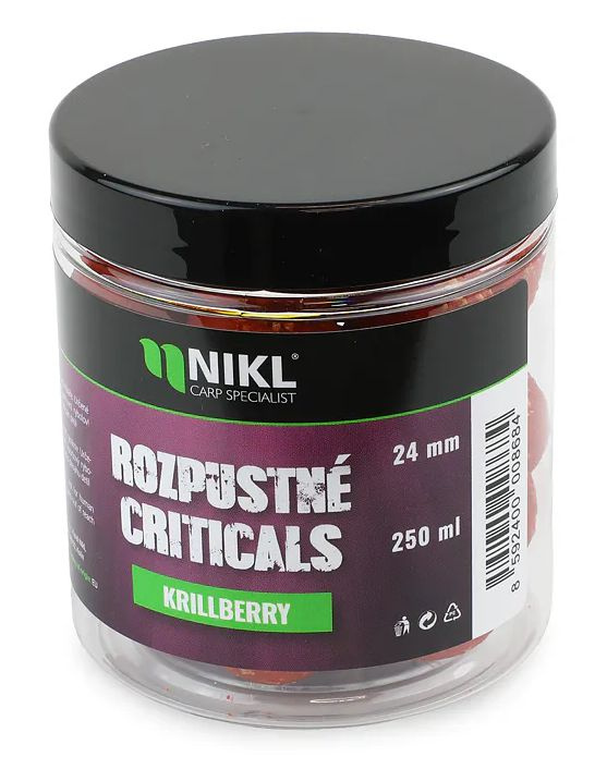 Nikl rozpustné criticals boilie krill berry 250 ml - 14 mm