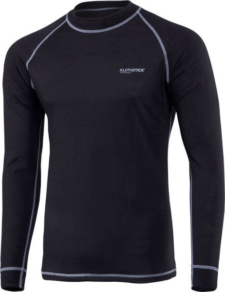 Pánské merino triko KLIMATEX Ment černá Velikost: 2XL