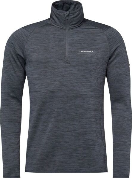 Pánská mikina s krátkým zipem KLIMATEX Isamu černá Velikost: 2XL