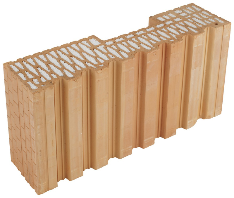 Cihla broušená HELUZ FAMILY 50-K-1/2 2in1 poloviční krajová, s tepelnou izolací 125×500×249 mm