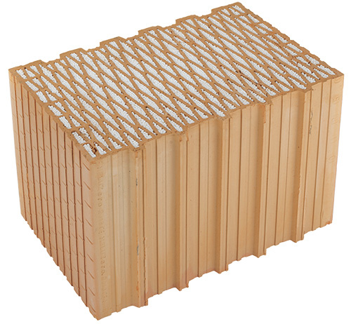 Cihla broušená HELUZ FAMILY 38 2in1 P10 s tepelnou izolací 247×380×249 mm