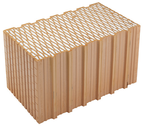 Cihla broušená HELUZ FAMILY 44 2in1 P10 s tepelnou izolací 247×440×249 mm