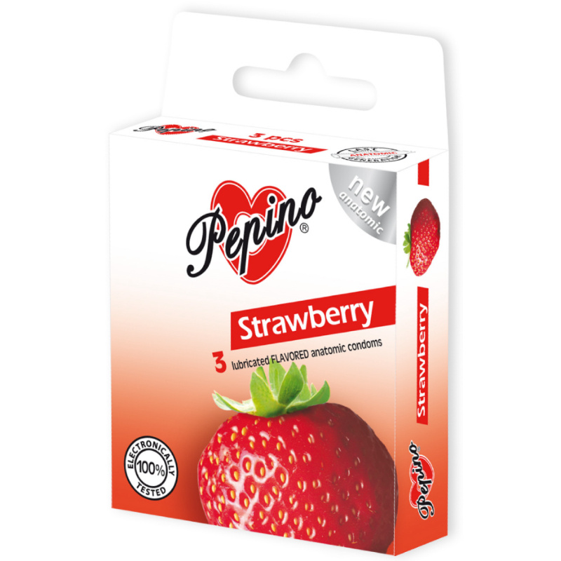 PEPINO Kondomy Jahoda 3 kusy