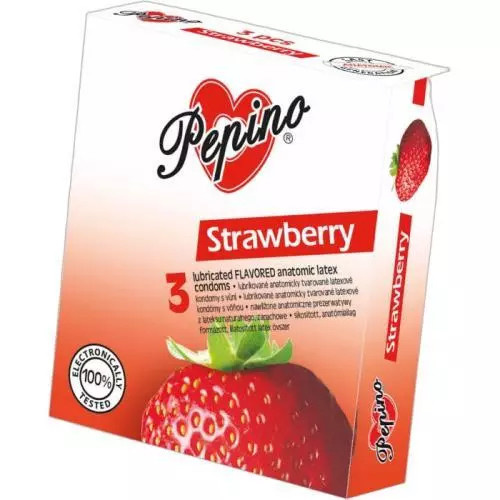 PEPINO Kondomy Jahoda 3 kusy